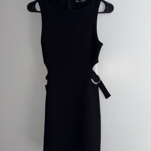 ZARA Black Cut Out Elegant Black Mini Dress